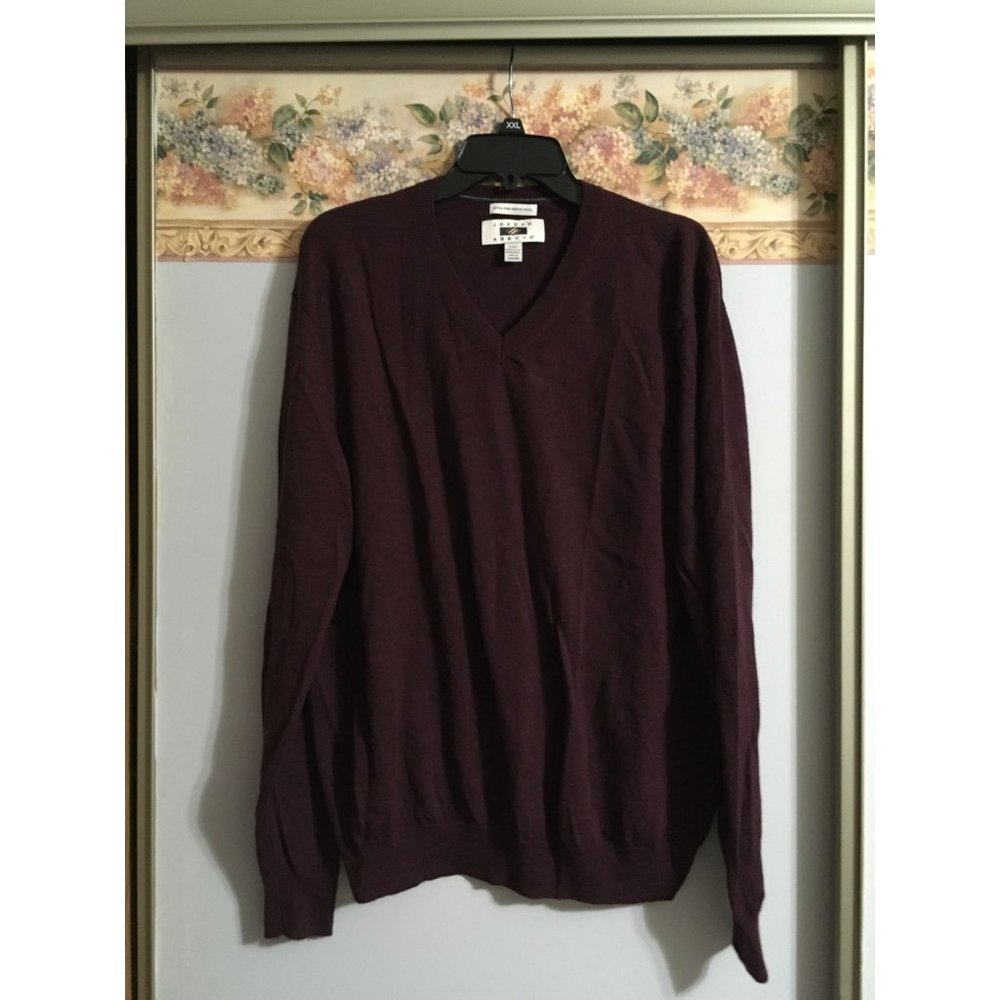 Joseph Abboud Maroon XXL Extra Fine Merino Wool Classic Casual Business Sweater